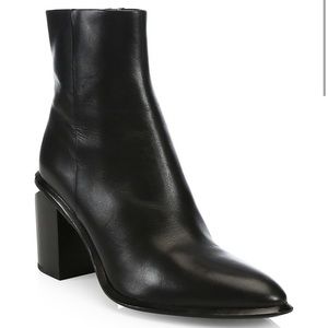 Alexander Wang Anna Rhodium & Leather Ankle Boots